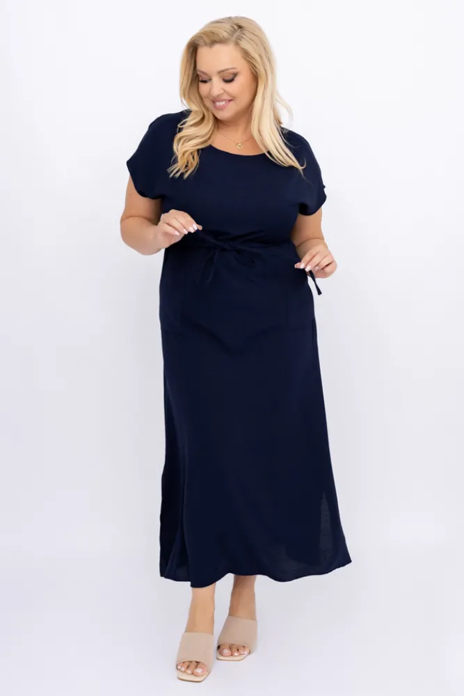 Polski Granatowa Sukienka PIRMENO