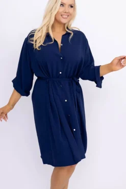 Polski Granatowa Sukienka POWER