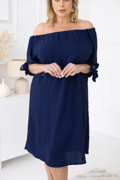 Polski Granatowa Sukienka ROSINA