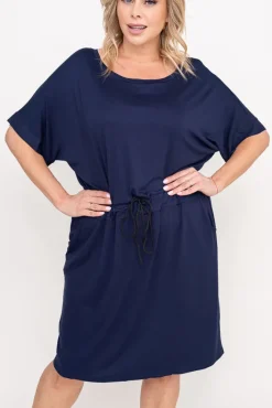 Polski Granatowa Sukienka SATURIO