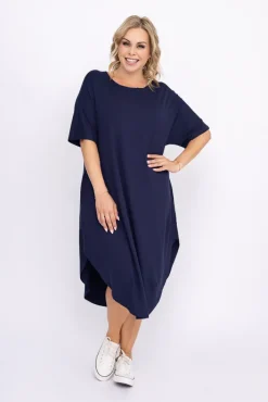 Polski Granatowa Sukienka SPINER