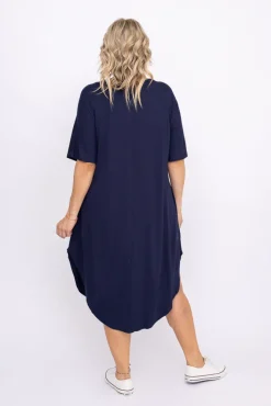 Polski Granatowa Sukienka SPINER