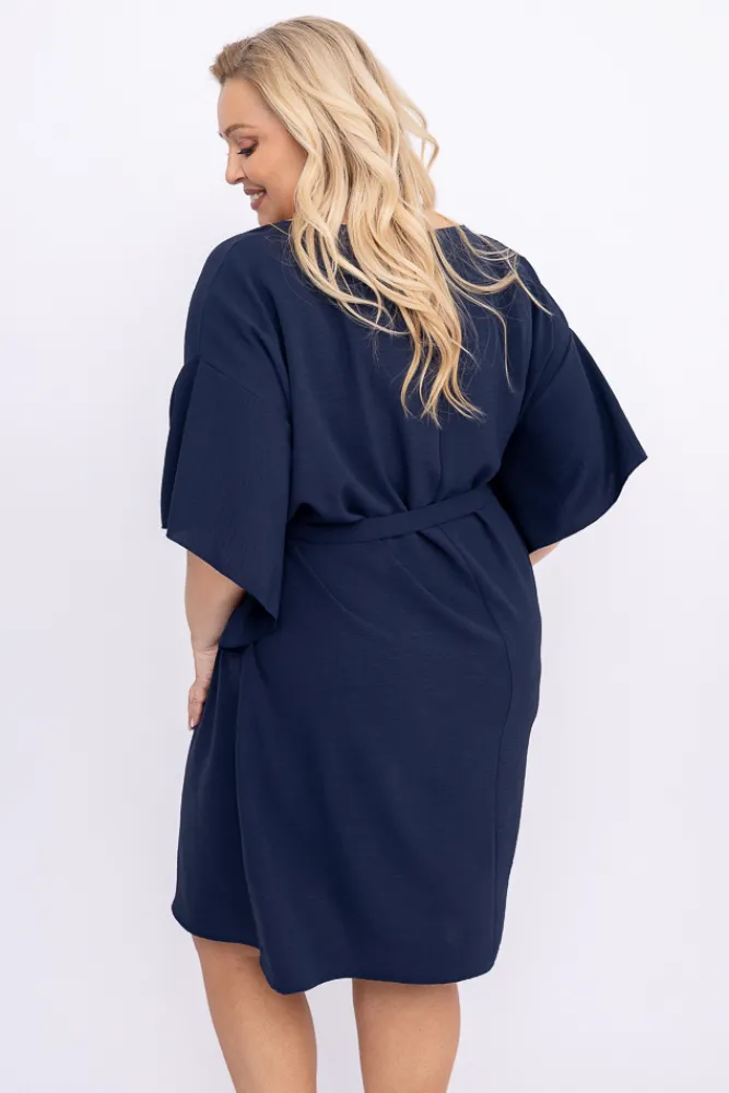 Damskie Polski Granatowa Tunika kimono LUNDIA