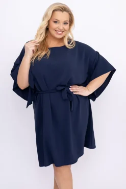 Damskie Polski Granatowa Tunika kimono LUNDIA