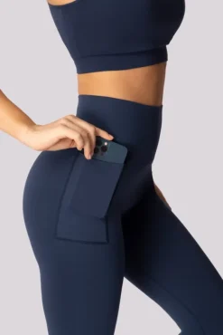 Polski Granatowe Legginsy z kieszonką BASE