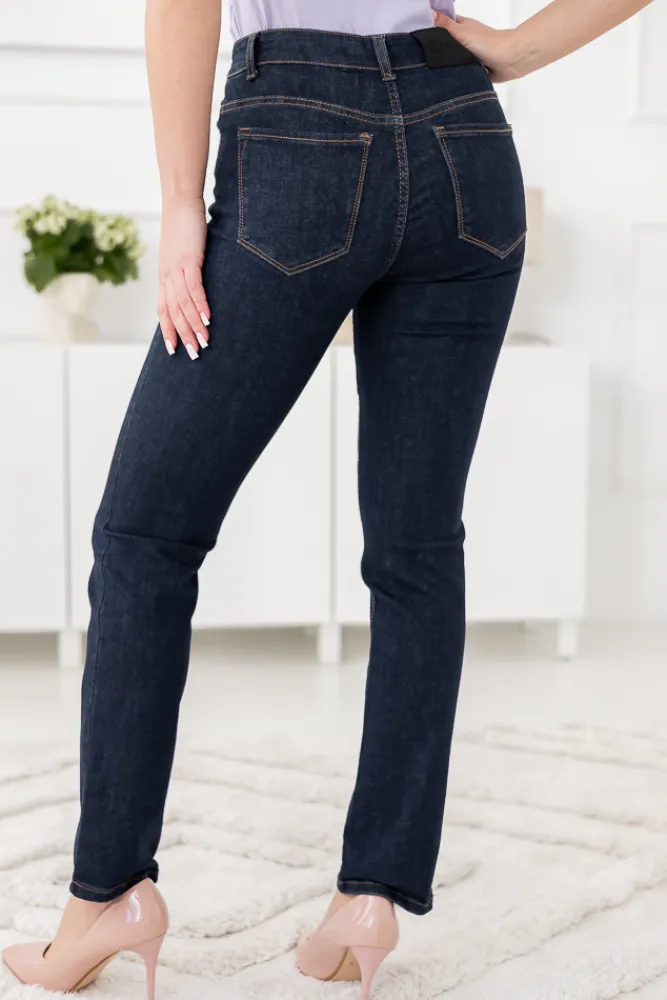 Damskie Polski Granatowe Spodnie Jeansowe NEVY