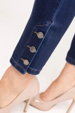 Damskie Granatowe Spodnie Jeansowe 7/8 BURENO