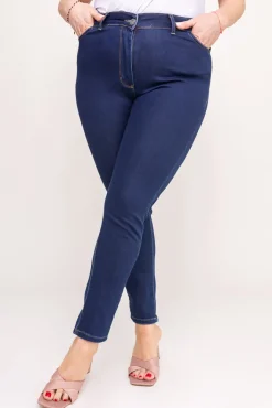 Damskie Granatowe Spodnie jeansowe PERVENI