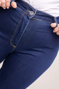 Damskie Granatowe Spodnie jeansowe PERVENI