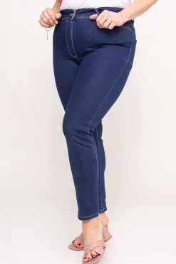 Damskie Granatowe Spodnie jeansowe PERVENI