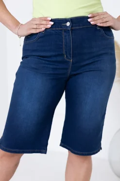 Damskie Polski Granatowe Spodnie jeansowe rybaczki LAHARI