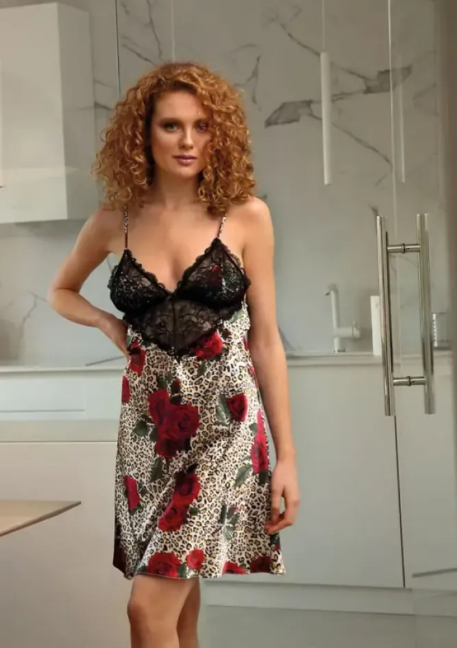 Polski Halka satynowa FLOWERS DK-HA 006