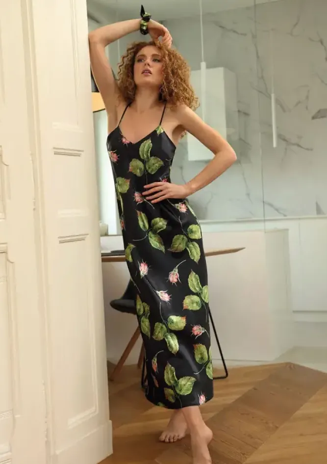 Polski Halka satynowa FLOWERS DK-HI 008