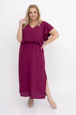 Polski Jagodowa Sukienka CASABLANCA