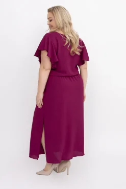 Polski Jagodowa Sukienka CASABLANCA