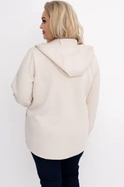 Damskie Włoski Jasnobeżowa Bluza z kapturem KORDIEN