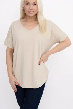 Damskie Włoski Jasnobeżowa Bluzka MERZI