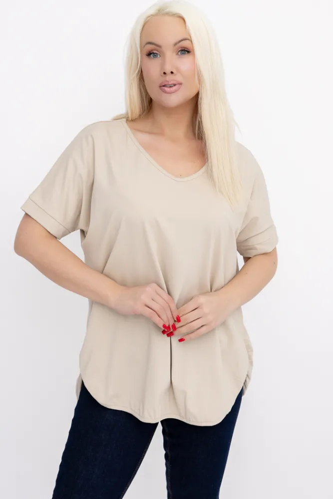 Damskie Włoski Jasnobeżowa Bluzka MERZI