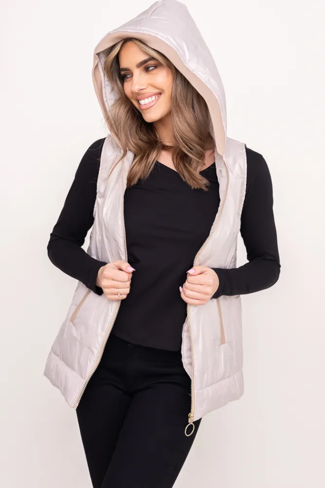 Damskie Polski Jasnobeżowa Kamizelka APERI