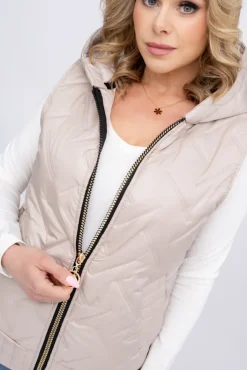 Damskie Polski Jasnobeżowa Kamizelka z kapturem MEGERI