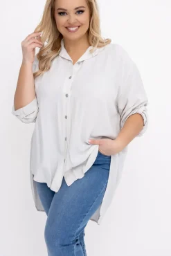 Damskie Włoski Jasnobeżowa Koszula MILOGI