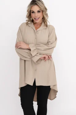 Damskie Włoski Jasnobeżowa Koszula TOURI