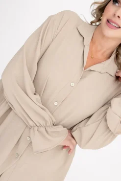 Damskie Włoski Jasnobeżowa Koszula TOURI