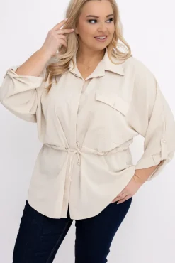Damskie Włoski Jasnobeżowa Koszula z wiązaniem SOREGO