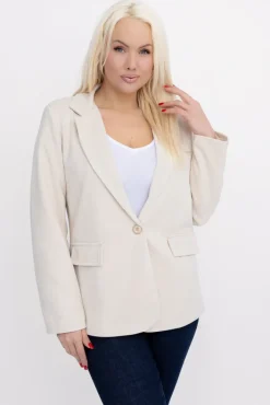 Włoski Jasnobeżowa Marynarka zamszowa SALINEA