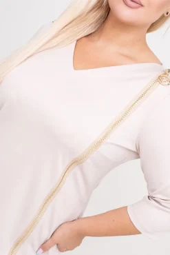 Polski Jasnobeżowa Sukienka BLOOM