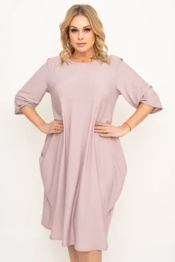 Polski Jasnobeżowa Sukienka brokatowa REVIN