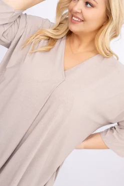 Damskie Polski Jasnobeżowa Tunika brokatowa VELIARI