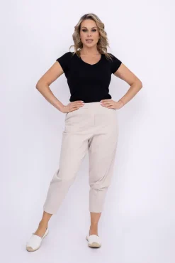 Damskie Włoski Jasnobeżowe Spodnie 7/8 BARTISIA