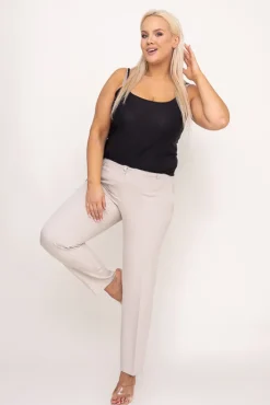 Damskie Polski Jasnobeżowe Spodnie cygaretki WELMI