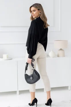 Damskie Włoski Jasnobeżowe Spodnie Jeansowe GREPI