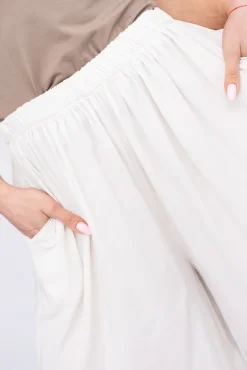 Damskie Włoski Jasnobeżowe Spodnie SAGAZI