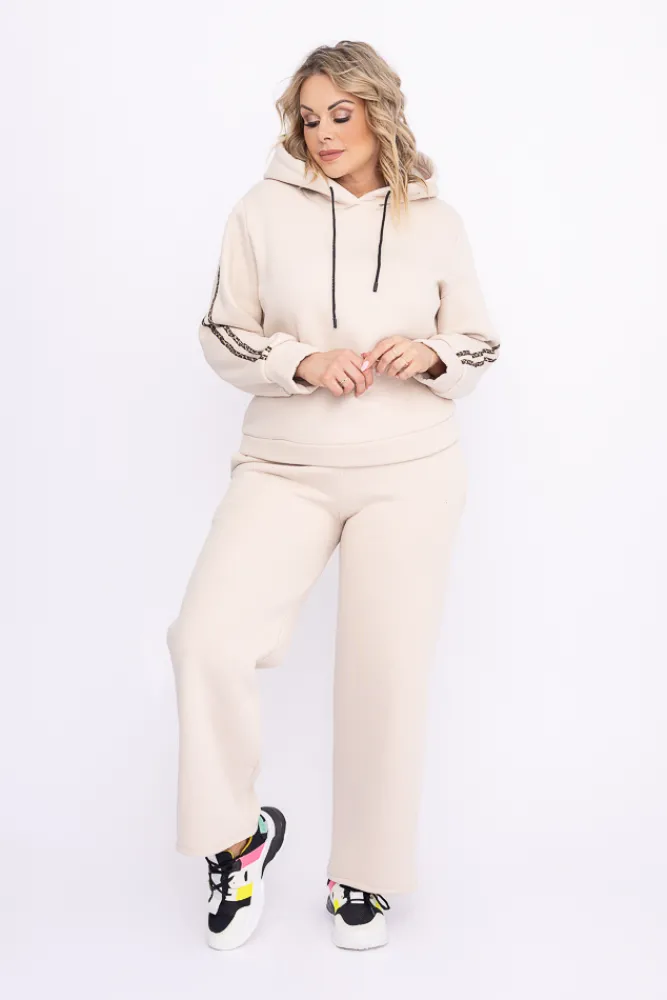 Damskie Włoski Jasno Komplet dresowy ocieplany BERMINO