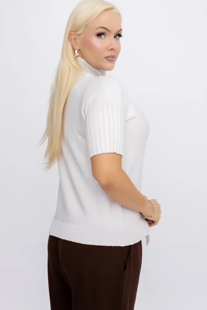 Damskie Włoski Jasno Sweterek z półgolfem ZURGENA