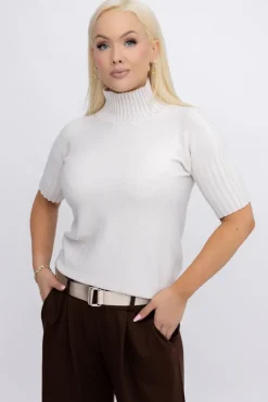 Damskie Włoski Jasno Sweterek z półgolfem ZURGENA