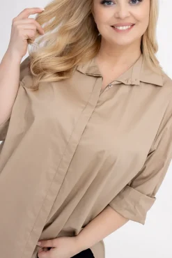 Damskie Włoski Jasnobrązowa Koszula TENSERI