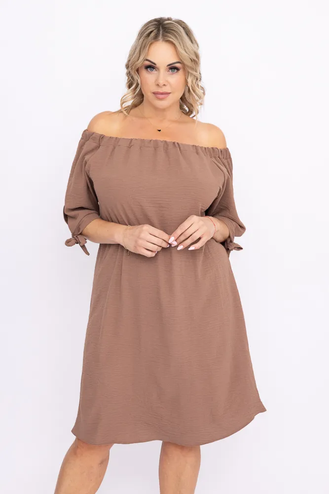 Polski Jasnobrązowa Sukienka ROSINA