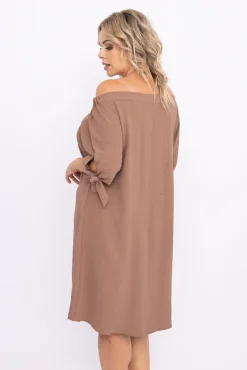 Polski Jasnobrązowa Sukienka ROSINA