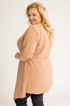Damskie Polski Jasnobrązowa Tunika asymetryczna CLARIN