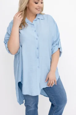 Damskie Włoski Jasnoniebieska Koszula TERIEN