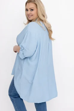 Damskie Włoski Jasnoniebieska Koszula TERIEN