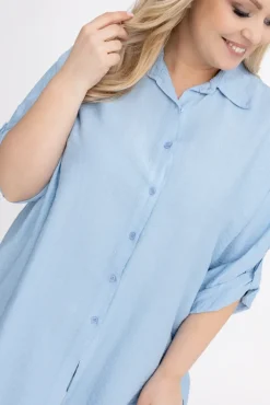 Damskie Włoski Jasnoniebieska Koszula TERIEN