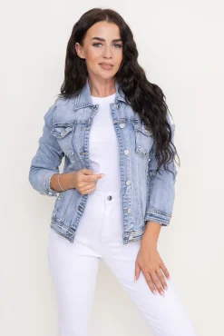 Damskie Włoski Jasnoniebieska Kurtka jeansowa NORA