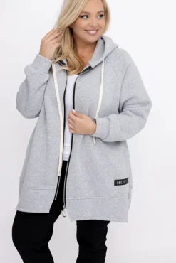 Damskie Włoski Jasnoszara Bluza dresowa FERINA