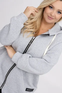 Damskie Włoski Jasnoszara Bluza dresowa FERINA