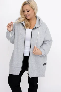 Damskie Włoski Jasnoszara Bluza dresowa FERINA